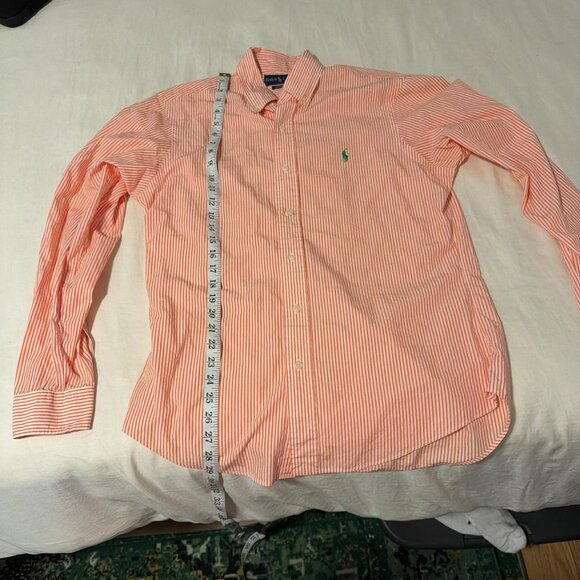 Ralph Lauren Long Sleeve Orange Striped Shirt - Picture 3 of 4
